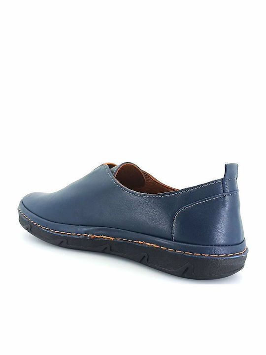 Γυναικεία Slip-On Δερμάτινα Μπλε