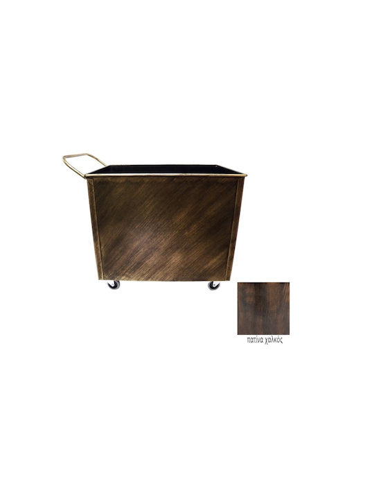 GTMED Μεταλλικό Κουτί Αποθήκευσης Ξύλων 54x40x40cm Χάλκινο