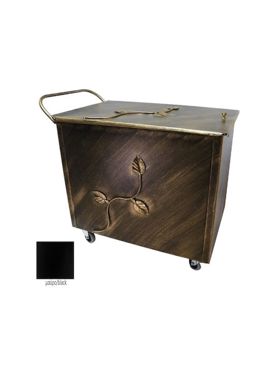 GTMED Μεταλλικό Κουτί Αποθήκευσης Ξύλων 54x40x40cm Μαύρο