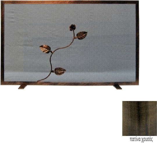 GTMED Ecran de protecție pentru șemineu din metal 80x50cm Auriu