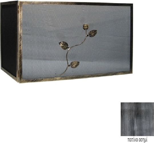 GTMED Metallic Fireplace Screen with 2 Panels 80x30x50cm Silver