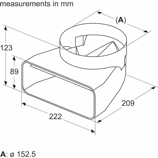 Bosch Legătură/Corner pentru hotă Compatibil cu Bosch 15x15cm