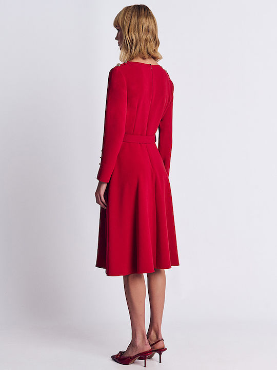 Forel Midi Dress Red