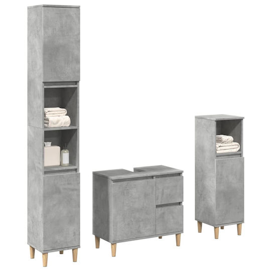 vidaXL Set de Mobilier Blat cu Lavoar L65xW60xH33cm Beton gri