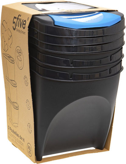 Atmosphera Waste Bin Waste Plastic Black 25lt 3pcs