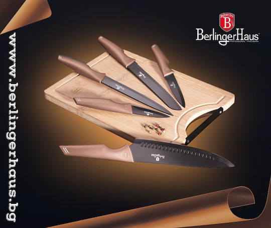 Berlinger Haus Metallic Line Σετ Επιφάνεια Κοπής Ξύλινη Rose Gold Edition 6τμχ