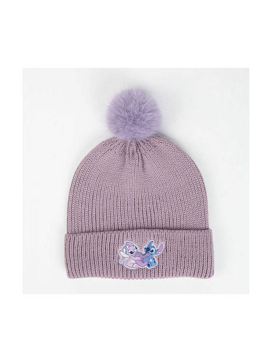 Cerda Kids Beanie Set with Gloves Knitted Lilac