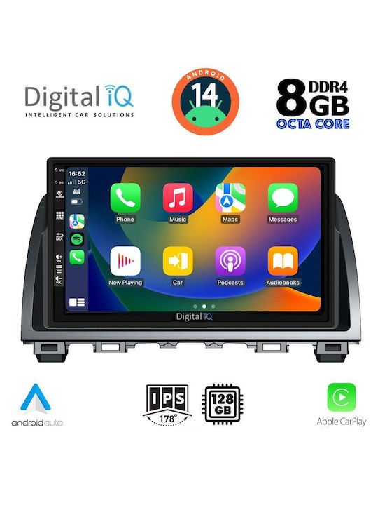 Digital IQ Car Audio System for Mazda 6 2012-2017 (Bluetooth/USB/AUX/WiFi/GPS/Apple-Carplay/Android-Auto) with Touch Screen 9"