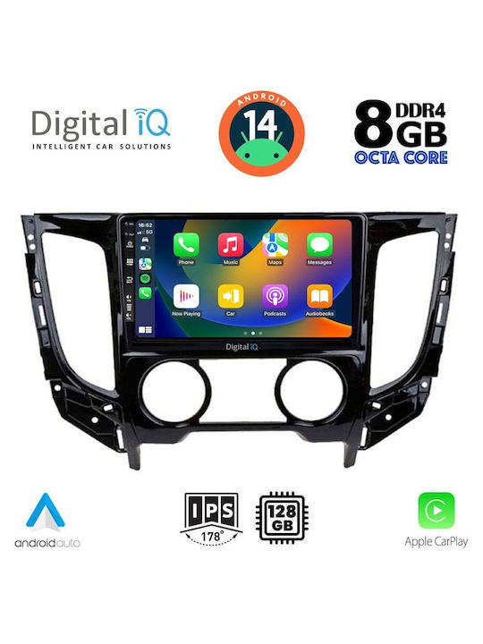 Digital IQ Car Audio System for Mitsubishi L200 2015> with A/C (Bluetooth/USB/AUX/WiFi/GPS/Apple-Carplay/Android-Auto) with Touch Screen 9"