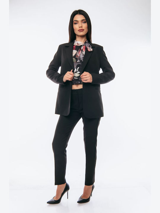 Femei Negru Costum cu Croială Normală