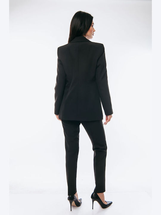 Femei Negru Costum cu Croială Normală