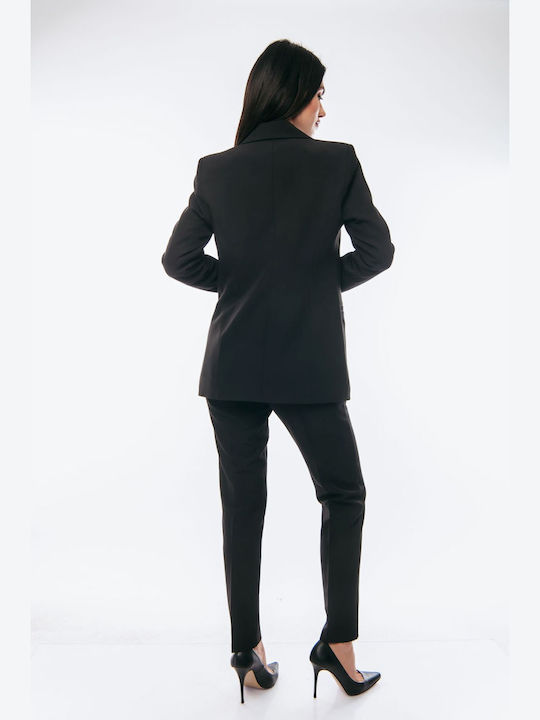 Femei Negru Costum cu Croială Normală
