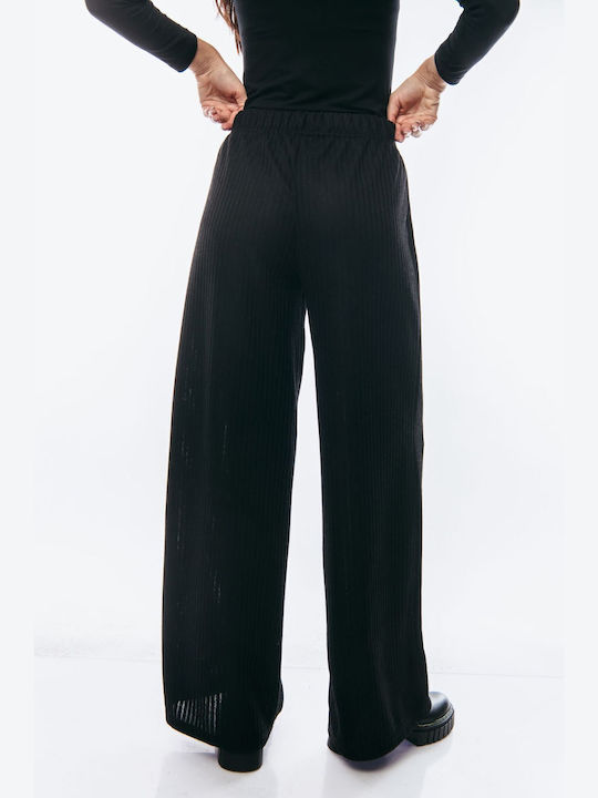 Women's High Waist Fabric Trousers in Slim Fit Blue