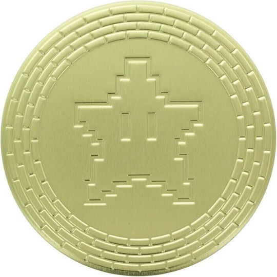 Super Mario Round Coaster Plastic Gold 4pcs