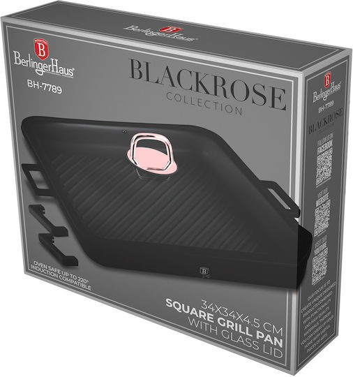 Berlinger Haus Black Rose Collection Γκριλιέρα από Αλουμίνιο με Καπάκι με Αντικολλητική Επίστρωση 34cm