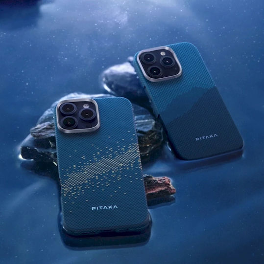Pitaka Fusion Back Cover Aramid Fiber 1.05mm Albastru (iPhone 16 Pro)