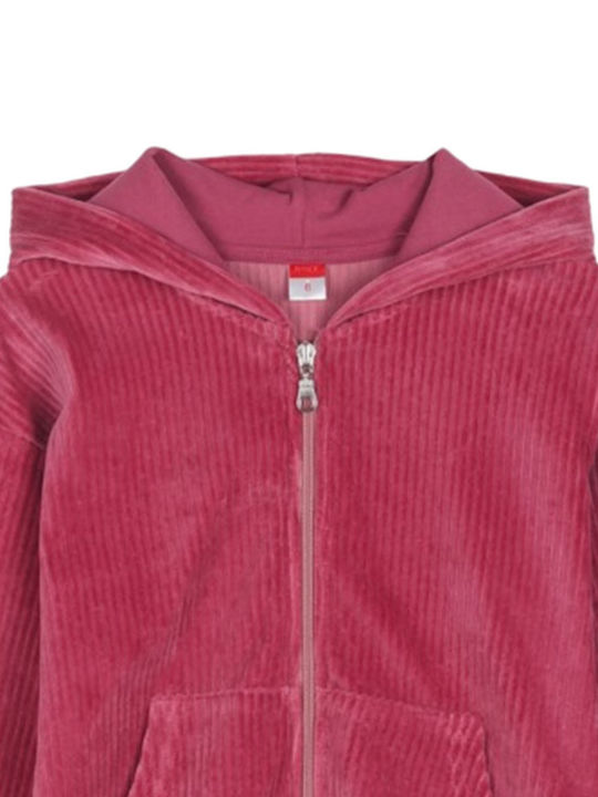 Joyce Kids Cardigan Cotton with Hood Pink