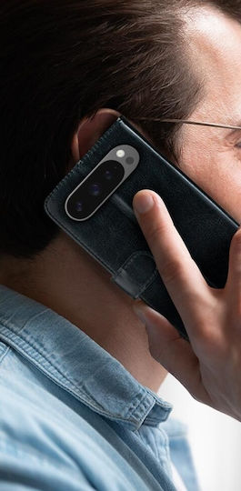 Rosso Element Pu Wallet Δερματίνης / Σιλικόνης Μαύρο (Google Pixel 9 / 9 Pro)