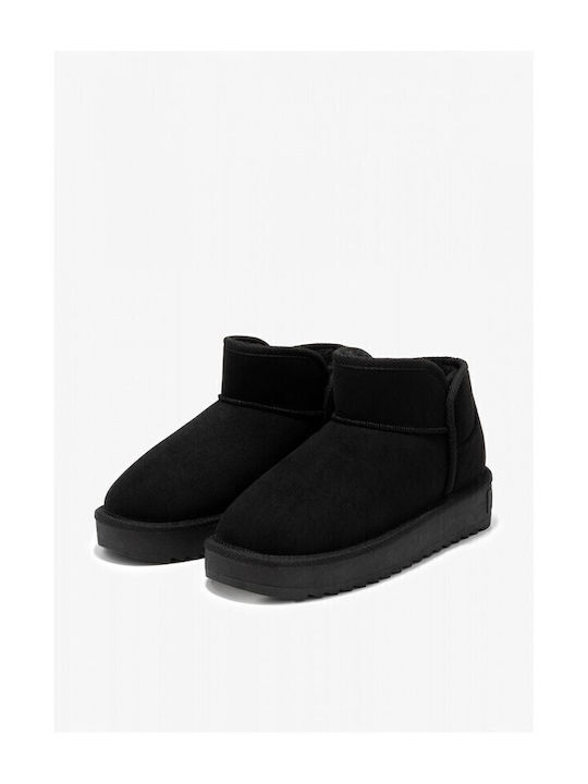 Nordic Low Women's Ankle Boots with Fur Black