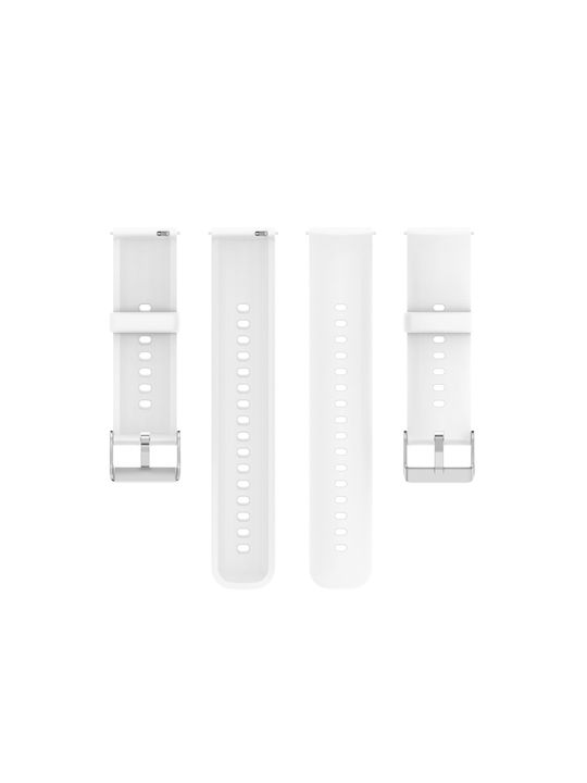 Huawei Watch 4 Watch 4 Pro Silver Buckle Silicone Stainless Steel Solid Color Watch Strap White