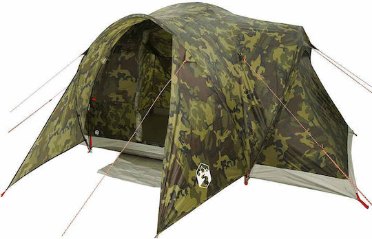 vidaXL Camping Tent Green for 6 People 375x225x176cm