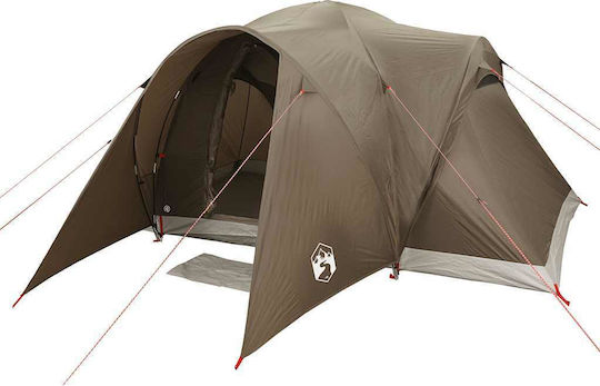 vidaXL Σκηνή Camping Καφέ για 6 Άτομα 375x225x176εκ.