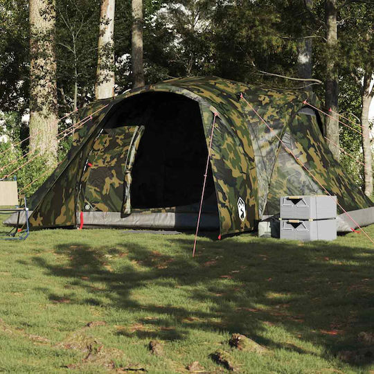 vidaXL Camping Tent Green for 6 People 375x225x176cm