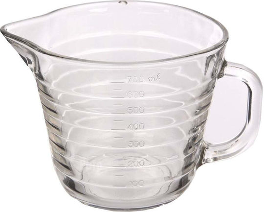 Graduierte Glas Milchkrug Cappuccino Barista Stil Griff 700 Ml