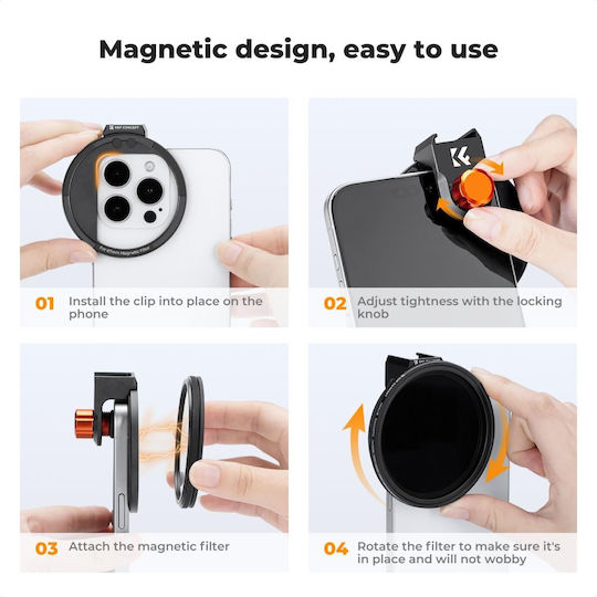 K&F Concept Phone Camera Lens Set Filter 1x in Gray Colour