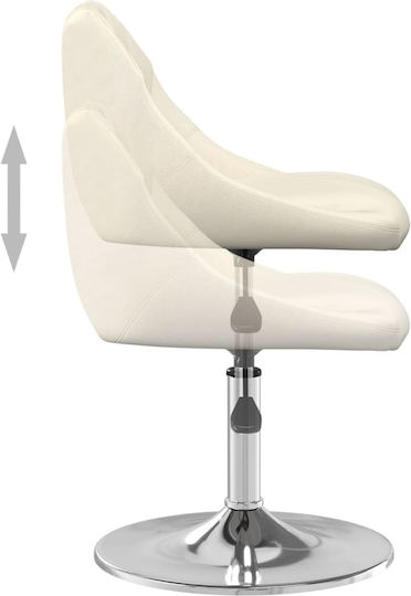 Bar Stools with Backrest & Adjustable Height Cream 6 pcs 46x44x62.5-77.5 cm