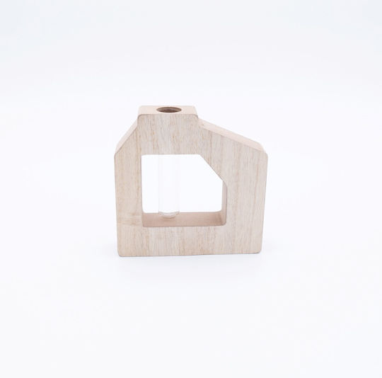 Uncle George Holzvasen Glastube Hydrokulturpflanzen Verschiedene Designs 13x13cm