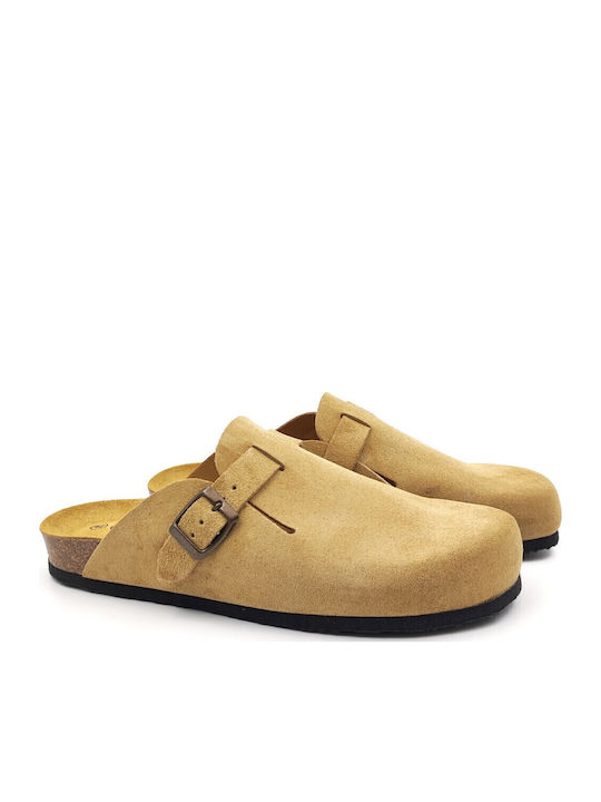 Men's Leather Slippers Tan
