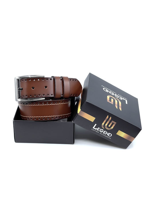 Wide Men's Belt Leather Tabac Brown