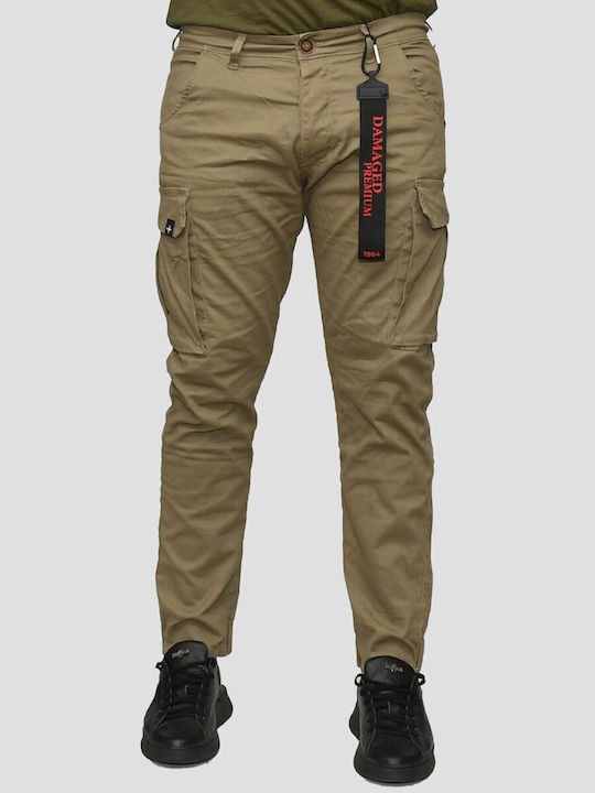 Damaged Jeans Trousers Cargo Beige