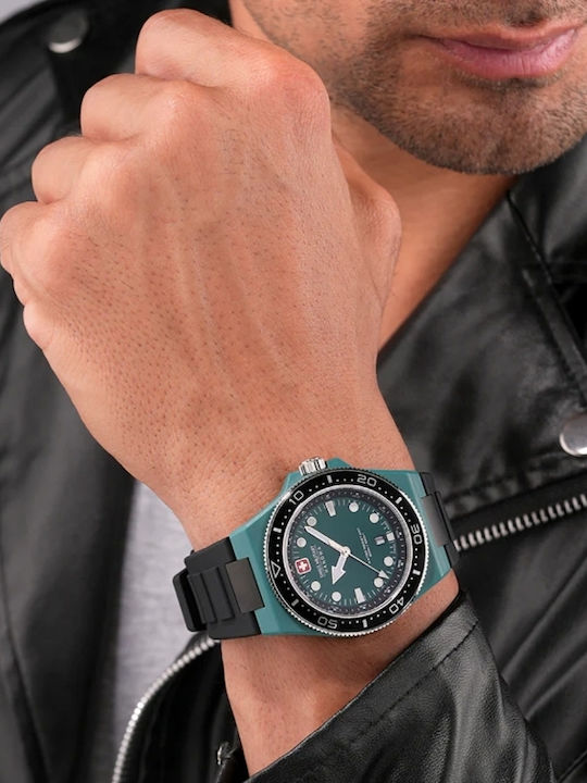 Swiss Alpine Military by Grovana Men's Watch 45mm Battery with Black Rubber Strap