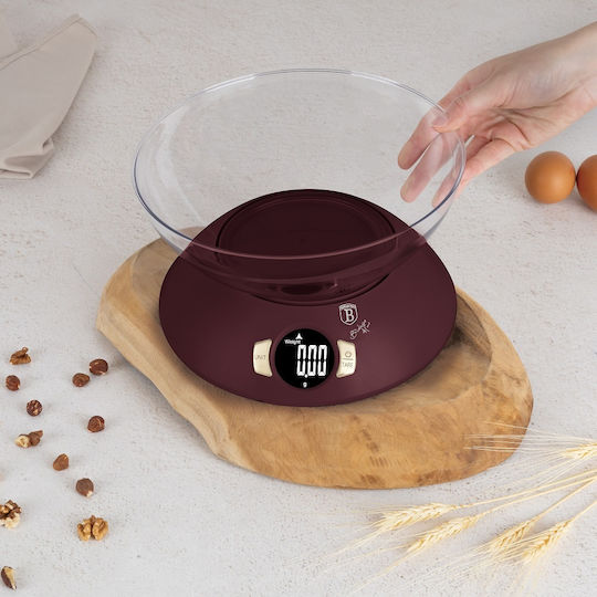 Berlinger Haus Ψηφιακή Ζυγαριά Κουζίνας με Κάδο έως 5kg Μπορντό