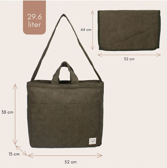 Kidzroom Shoulder/Hand Diaper Bag 50-4687 Green 64x32cm.