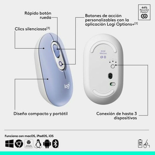 Logitech POP Emoji Wireless Bluetooth Mouse Lila
