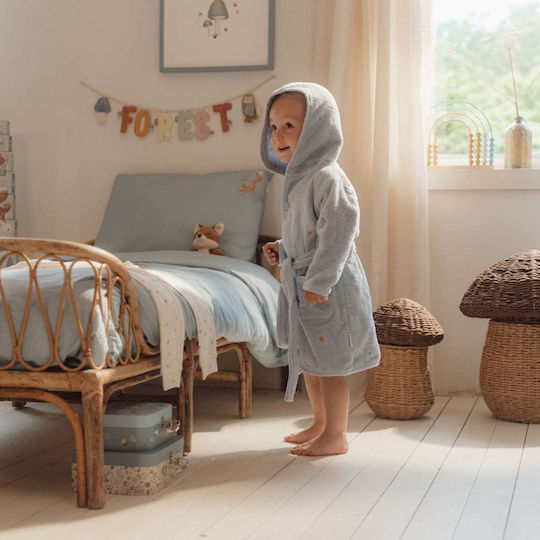 Little Dutch Hooded Baby Bathrobe Blue