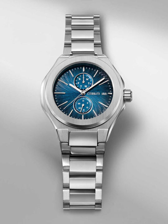 Cerruti Lucardo Herrenuhr Batterie mit Silber Metallarmband
