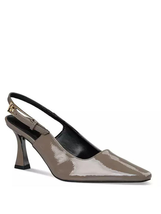 Envie Shoes Synthetic Leather Brown Heels