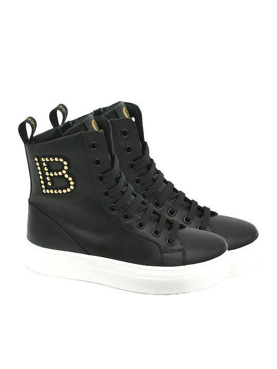 Leather Kids Boots with Zipper Black