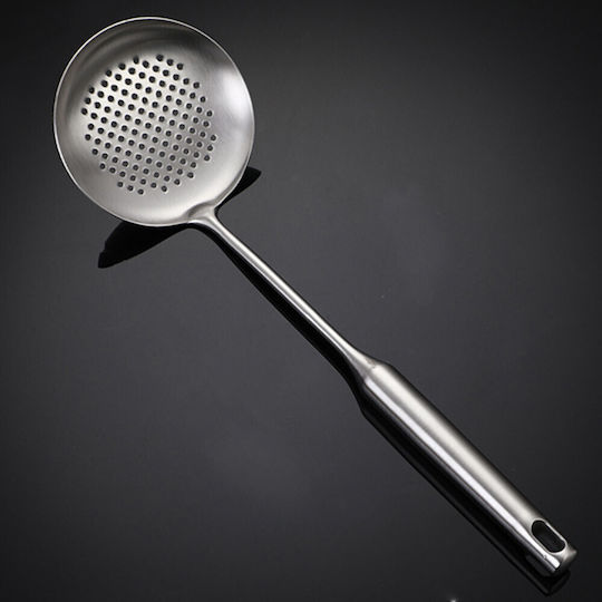 Lingură Joasă Cu Fantă Cu Găuri Inox Gri
