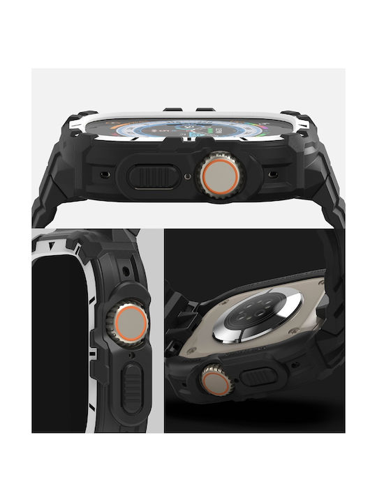 Ringke Fusion-X Guard & Strap Πλαστική Θήκη με Λουράκι σε Λευκό χρώμα για Apple Watch Ultra 2, Apple Watch Ultra 1