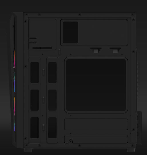Aqirys Bellatrix PRO Mini Tower Computer Case with Window Panel and RGB Lighting Black