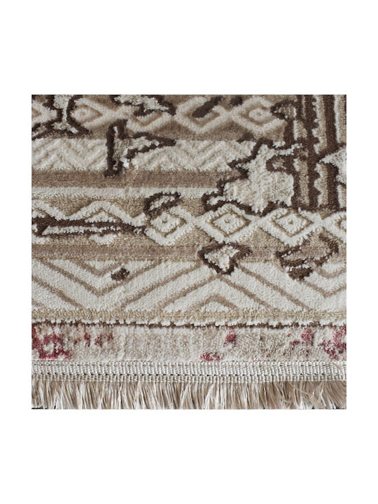 Saray Home Χαλί Ορθογώνιο με Κρόσια Κρεμ-ροδί 200x290cm