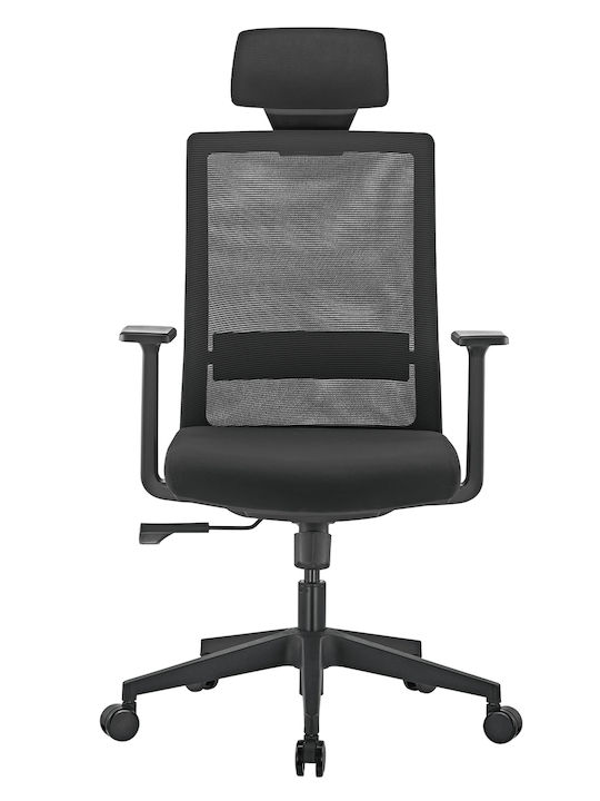 Ergo Office Stuhl Büro mit Neigung und Verstellbaren Armen Schwarz