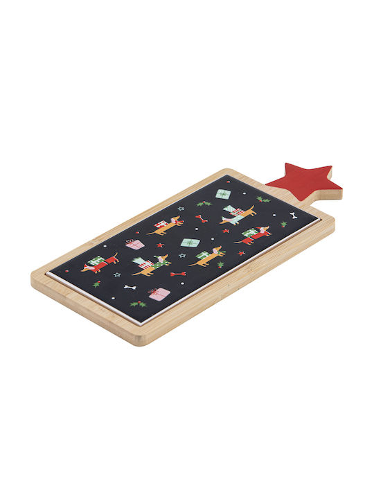 Ladelle Christmas Platter Wooden Blue L24xW27xD1cm.