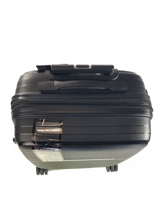 Bartuggi Cabin Hard Travel Suitcase Black with 4 Wheels Height 56cm