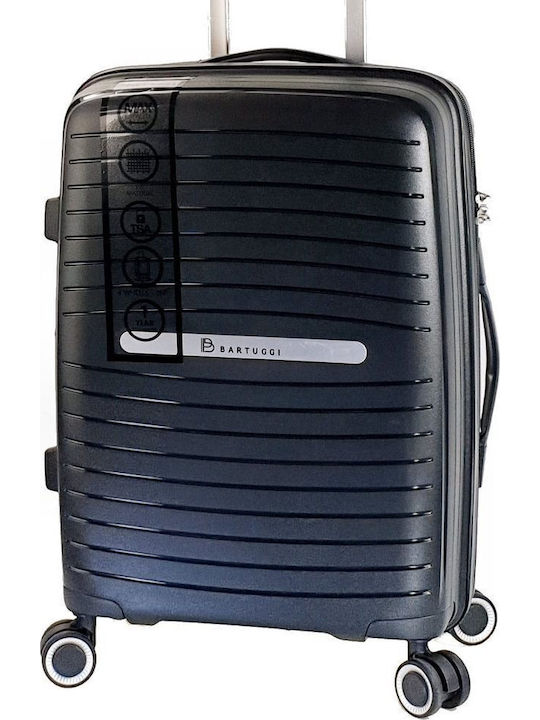 Bartuggi Cabin Hard Travel Suitcase Black with 4 Wheels Height 56cm